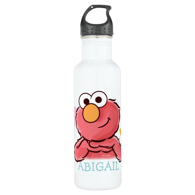 Botella De Agua Adorable Elmo | Añadir su propio nombre (Anverso)