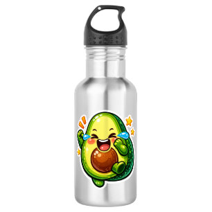 Botella De Agua adorable pegatina de aguacate, lágrimas de risa de