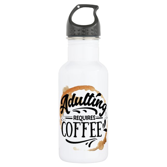 BOTELLA DE AGUA ADULTO REQUIERE AMOR AL CAFÉ (Anverso)