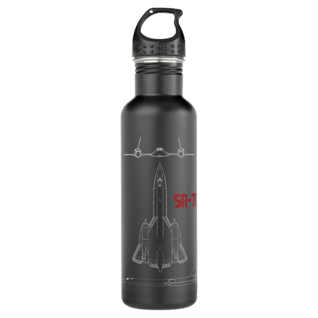 Botella De Agua Aeronaves Militares Sr-71 Blackbird Usaf Pilot Gif (Anverso)