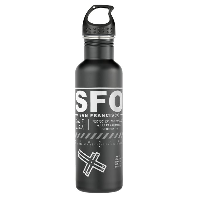 Botella De Agua Aeropuerto Internacional de San Francisco (Anverso)