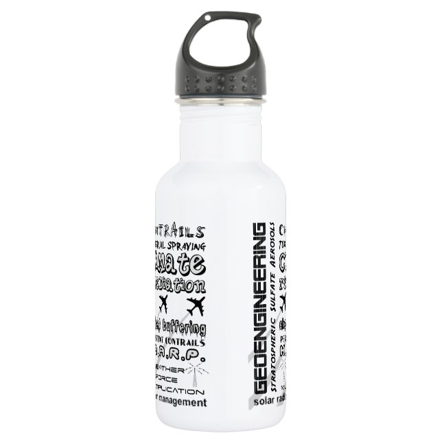 Botella De Agua Aerosoles tóxicos de ingeniería geográfica (Anverso)
