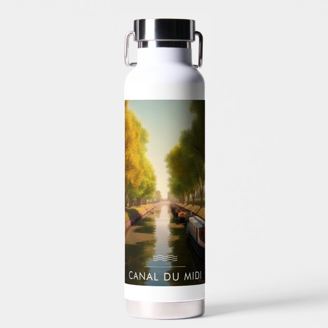 Botella De Agua Affiche Canal du midi - France - illustration (Delantero)