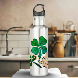 Botella De Agua Afortunado Shamrock Clover Feliz Día de San Patric