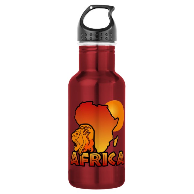 Botella De Agua ÁFRICA colorida (Anverso)