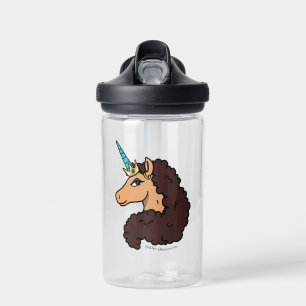 Botella De Agua Afro Unicornio Divino