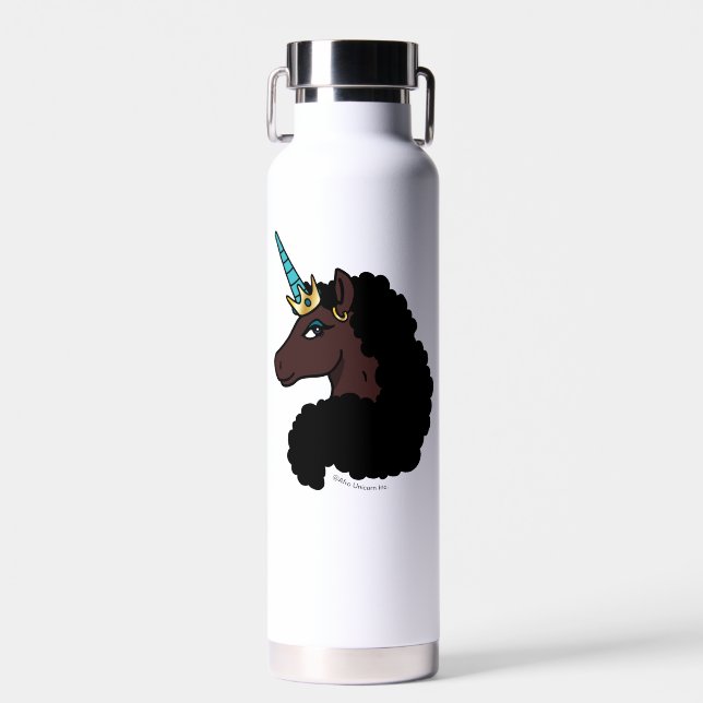 Botella De Agua Afro Unicornio | Magico (Delantero)