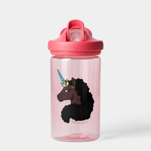 Botella De Agua Afro Unicornio   Magico
