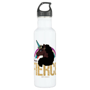 Botella De Agua Afro Unicornio   Mágico - Siempre feroz