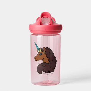 Botella De Agua Afro Unicornio   Único