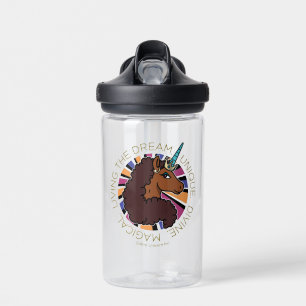 Botella De Agua Afro Unicornio viviendo el diseño de sueños