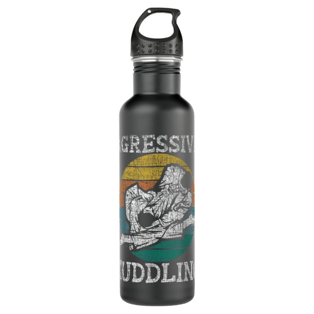 Botella De Agua Aggressive Cuddling - Brazilian Jiu Jitsu MMA BJJ  (Anverso)