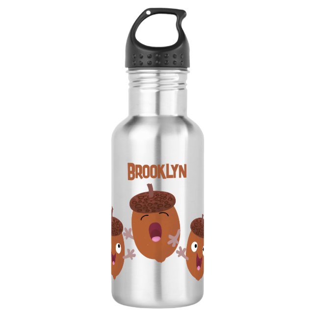 Botella De Agua Agradables bellotas cantando personalizado para lo (Anverso)