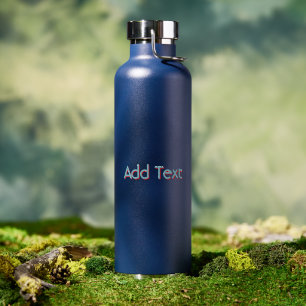 Botella De Agua Agregar Text Luxury Inspired Thor Navy Color Drink
