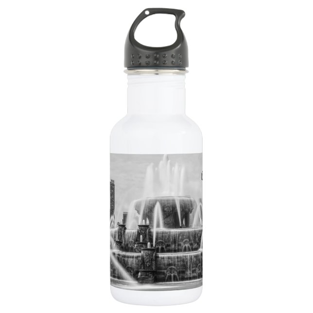 Botella De Agua Agua de acero inoxidable a escala de grises de Chi (Anverso)