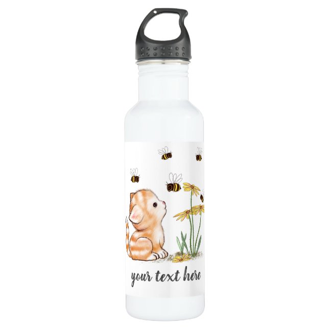 Botella De Agua Agua de frasco de gato (Anverso)