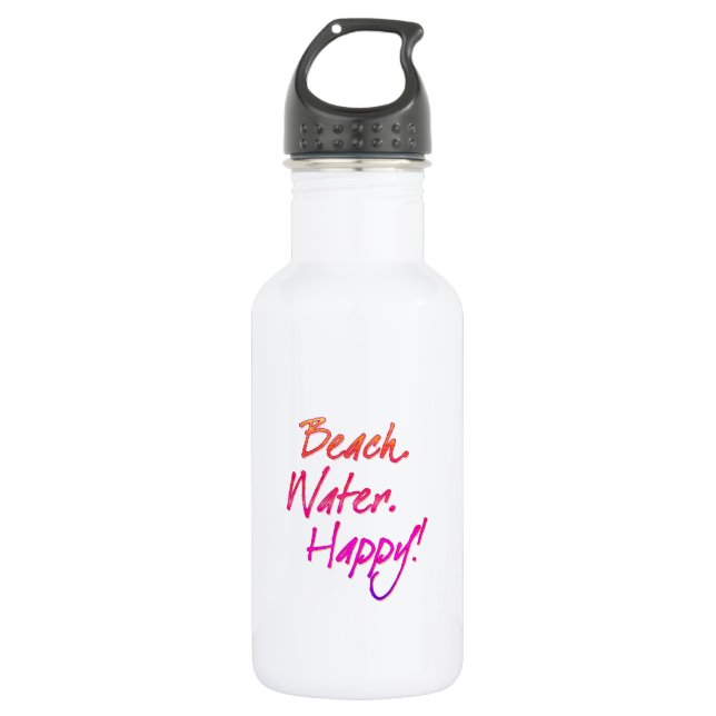 Botella De Agua Agua de playa feliz (Anverso)