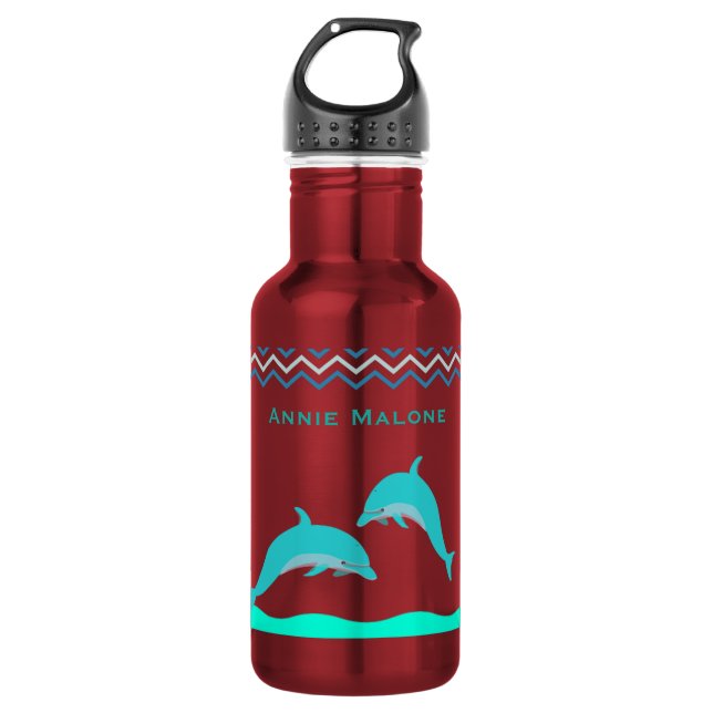Botella De Agua Agua personalizada de delfín (Anverso)