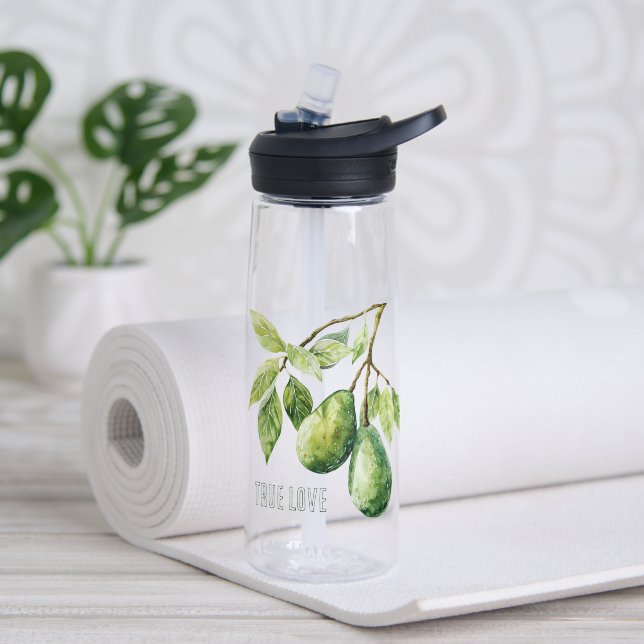 Botella De Agua Aguacates de Amor Verdadero (Yoga (girado))
