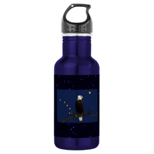 Botella De Agua Águila Alaska Y Bandera
