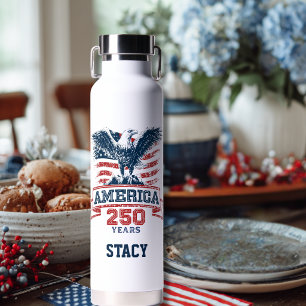 Botella De Agua Águila Americana Patriótica Feliz 250 Aniversario