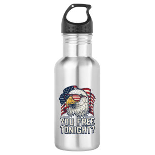 Botella De Agua Águila Patriótica Estás Libre Esta Noche Camiseta 