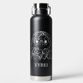 Botella De Agua Águila Tribal Negra y Blanca