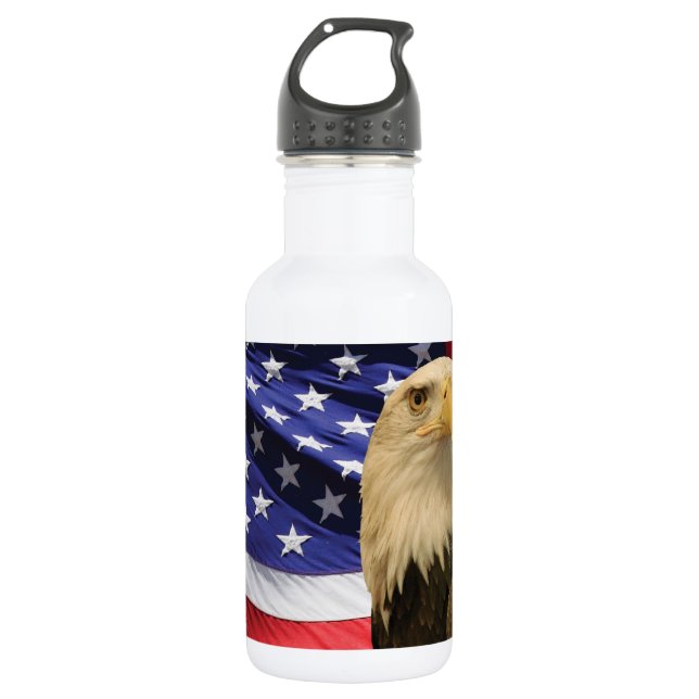 Botella De Agua Águila y bandera de los Estados Unidos (Anverso)