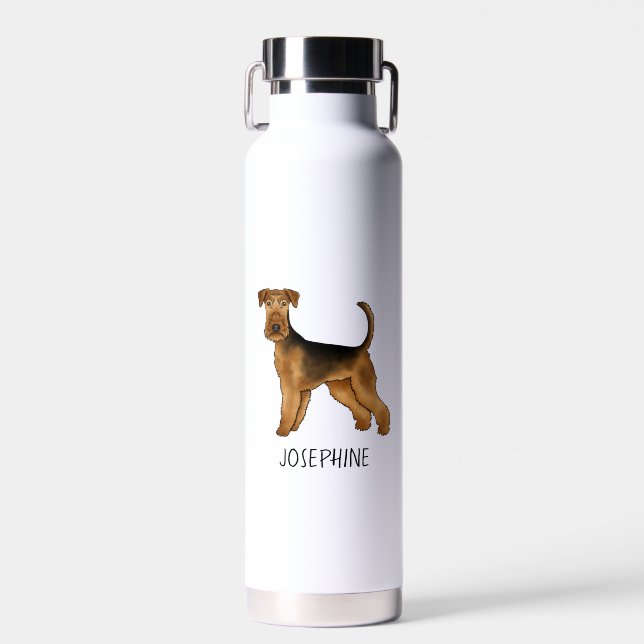 Botella De Agua Airedale Terrier Perro Bonito Bingley Terrier Y No (Delantero)