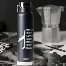 Botella De Agua Airplane Retired Nato Phonetic Alphabet Aviation