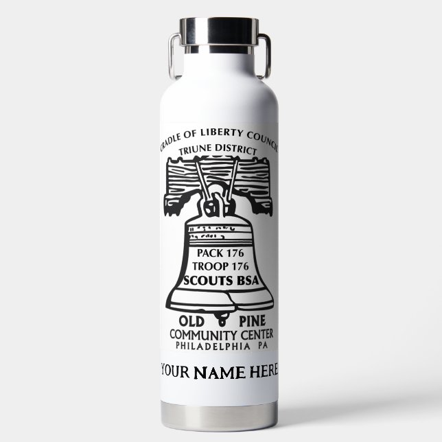 Botella de agua aislada - Blanca (Personalizada) (Delantero)