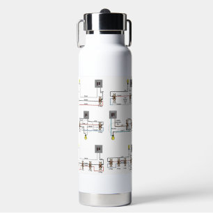 Botella De Agua Aislada Con Diagramas De Cableado