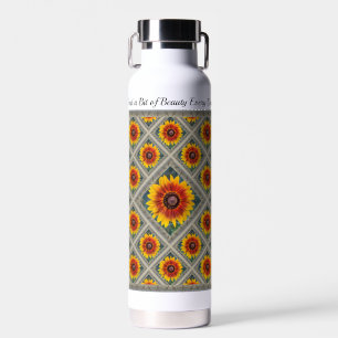 Botella de agua aislada con los girasoles de Susie