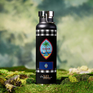 Botella De Agua Aislamiento del vacío patriótico de Guam, bandera 
