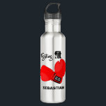 Botella De Agua Ajuste de lucha personalizado| Agua de guantes de<br><div class="desc">Esta botella de agua divertida, hará el regalo perfecto para navidades, cumpleaños, día del padre, Día de la Madre y muchas más ocasiones especiales. La botella contiene un par de guantes de boxeo con el texto 'FIGHTING FIT' y se personaliza con tu nombre. Manténgase en forma con esta elegante y...</div>