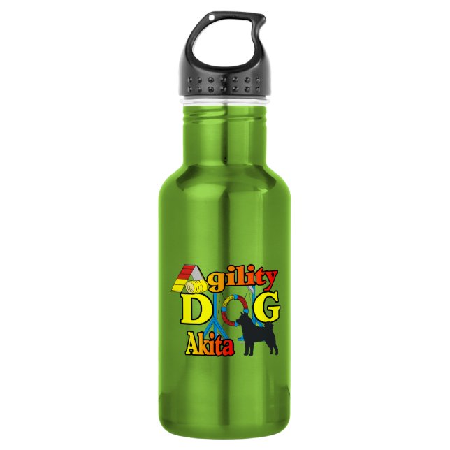 Botella De Agua Akita Agility Dog (Anverso)