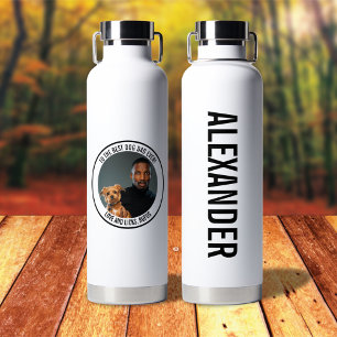 Botella De Agua Al mejor perro papá Personalizado foto y texto