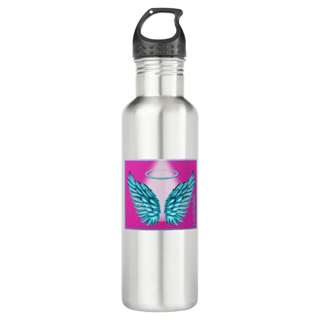 Botella De Agua "Alas angélicas e Halo soñadas" (Anverso)