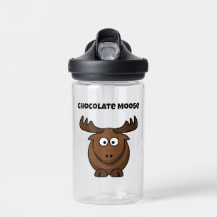 Botella De Agua Alce de chocolate lindo, caricatura de postre dive