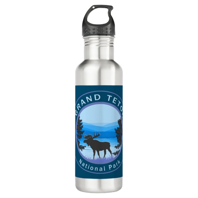 Botella De Agua Alce del Parque Nacional Grand Teton (Anverso)