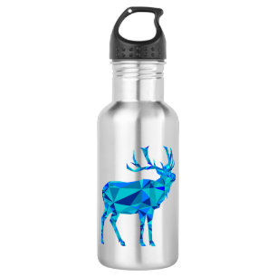Botella De Agua Alce geométrico azul
