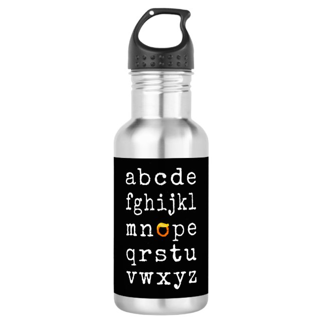 Botella De Agua Alfabeto antiTrump - No V (Anverso)