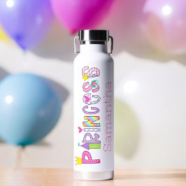 Botella De Agua Alfabeto de Princesa Cuta Personalizado