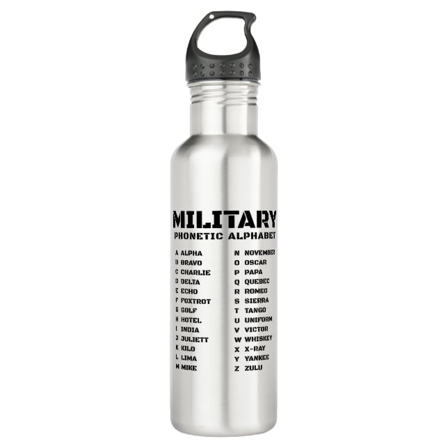 Botella De Agua Alfabeto fonético militar Canadá (Anverso)