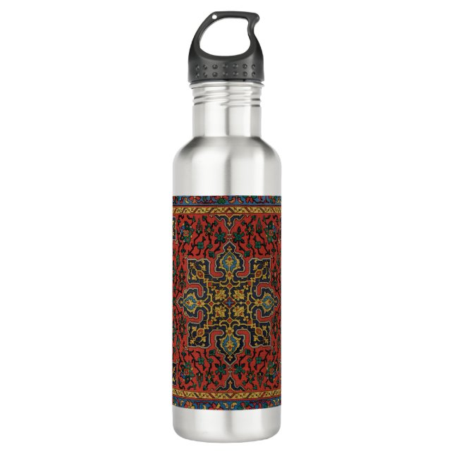 Botella De Agua Alfombra de alfombra persa azul rojo Clásico (Anverso)