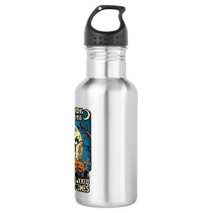 Botella De Agua Algo Malvado Viene Bruja Halloween Calabaza