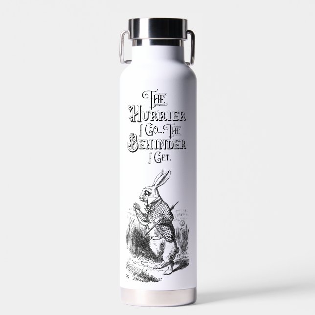 Botella De Agua Alicia en Conejo Blanco de Maravilla con reloj (Delantero)