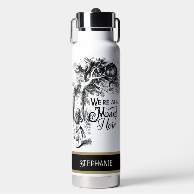 Botella De Agua Alicia en el país de las maravillas estamos todos  (Frente)