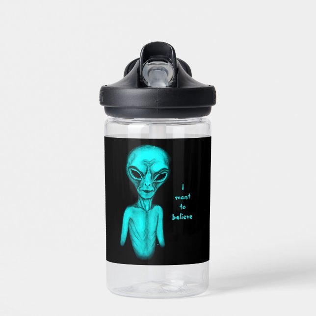 Botella De Agua Alien, quiero creer (Delante)