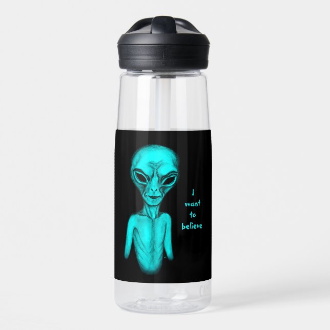 Botella De Agua Alien, quiero creer (Delante)